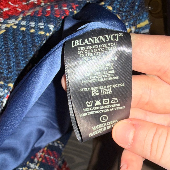 BlankNYC Red and Blue Prep School Plaid Blazer - Picture 5 of 6